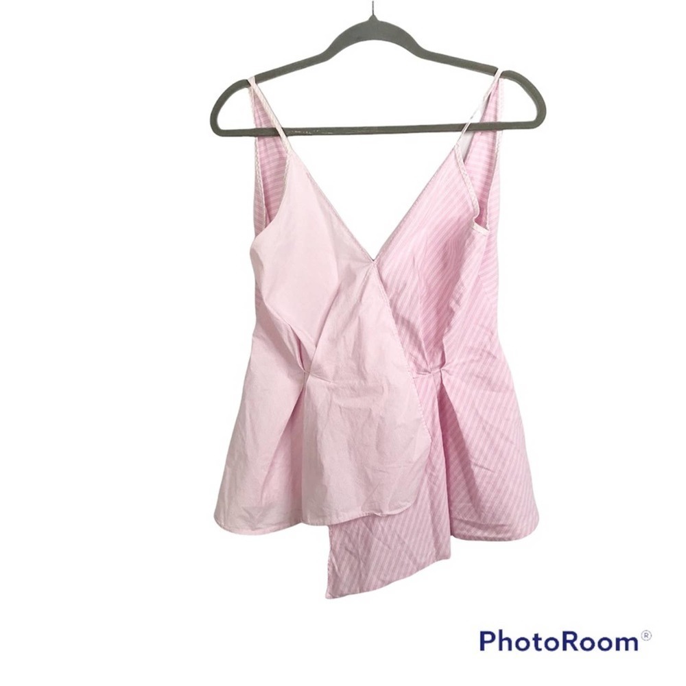 MNG Suit pink asymmetric sleeveless tank blouse size S